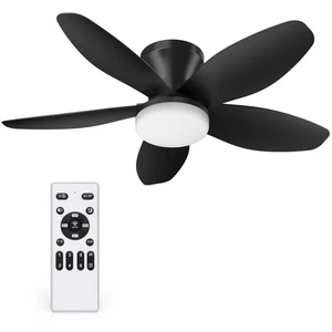 35 Inch Ceiling Fan with Lights and Remote Control, Quiet Modern Low Profile ... - Picture 1 of 7