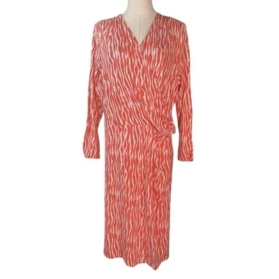 Vestido Pendleton Breezeway Imitación Envoltura Ikat Coral Rosa Blanco Primavera Verano Talla PXL Foto 1 de 4