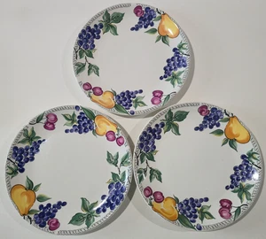 L'Amore Nancy Calhoun Juego de 3 Platos de Cena 10-3/4" Peras Cerezas Uvas - Imagen 1 de 6