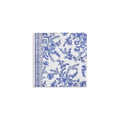25 Set Blue Floral Paper Napkins for Parties 6.5" Cocktail Dinner Napkins - Image 1 of 4