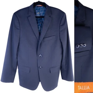 TALLIA Boys Sports Coat Jacket Navy 2-Button 14R Poly Blend - Picture 1 of 13