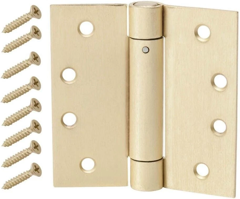 Everbilt 290807 4 дюйма квадратный атласный латунный регулируемый пружинный дверной шарнир коммерческий  - Изображение 1 из 1