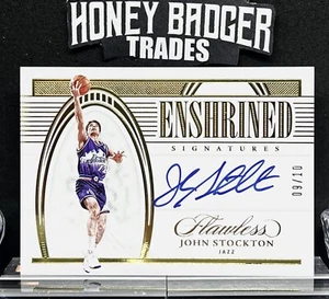 2021-22 Flawless John Stockton firmas consagradas oro #/10 fotos jazz automático - Imagen 1 de 4