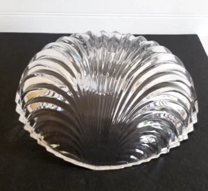 Villeroy & Boch Crystal Clam Shell Bowl 11"x4" Platano Pattern 1980s 7 pounds - Picture 1 of 13