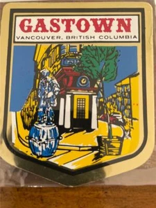CALCOMANÍA DE RECUERDO VINTAGE GASTOWN VANCOUVER COLOMBIA BRITÁNICA CANADÁ PEGATINA MYLAR - Imagen 1 de 3