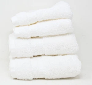 Purely Indulgent 4-piece Cotton Hand Towel and Washcloth Set White - Picture 1 of 1