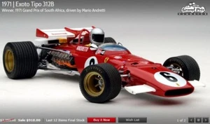 EXOTO Grand Prix Classics Mario Andretti 1971 #6 Ferrari F1 312B 1:18 Diecast - Picture 1 of 3
