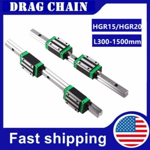 2PCS HGR15/HGR20/25 15mm 20mm Linear Rail Guide+4PCS HGH15CA / HGH20CA Block CNC - Picture 1 of 15