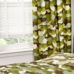 Camuflaje Ejército Funda Doble de Edredón & 168cm x 183cm Cortinas Forradas - Imagen 1 de 4