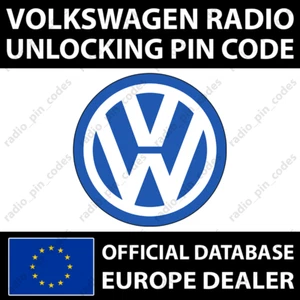 VW RADIO PIN CODE GOLF PASSAT POLO TIGUAN SHARAN RNS 310 315 510 RCD 300 310 510 - Bild 1 von 4