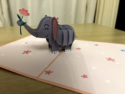 3D cute baby elephant card - Image 1 of 2
