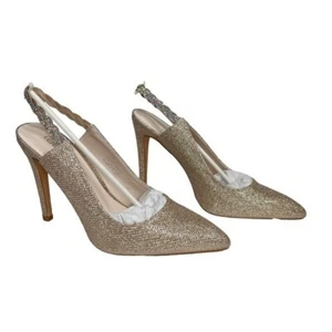 Olivia Miller Women's Lila Glitter Heel Pumps Gold Size 8 - Picture 1 of 11