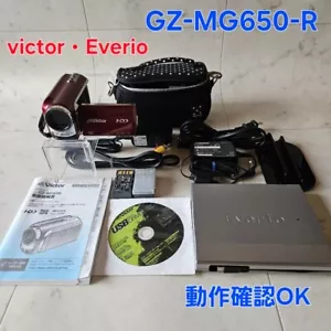 Victor JVC GZ-MG650 HDD SD Camcorder Red Japanese-only w/DVD Writer Japan Used - Picture 1 of 18