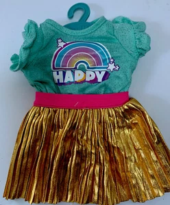 My Life As 18" Doll Clothes / Outfit Brand New! Happy Rainbow Shirt Gold Skirt - Picture 1 of 7