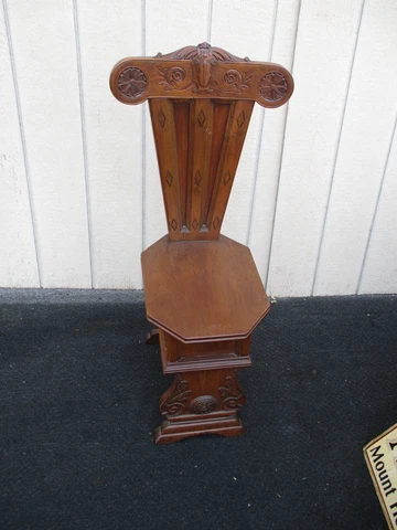 64130  Walnut Hand Carved Side Chair Cover