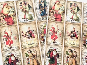Christmas Lot Of 50+ Cards Vintage Themed Red Santa Cards, Each size 2.5x3.5" - Picture 1 of 3
