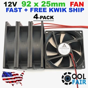 GDSTIME 92mm 9225 12v DC Cooling Fan Computer Case 2-Pin 92mmx92mmx25mm 4-Pack - Picture 1 of 5