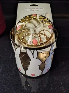 Yankee Candle White & Pink Bunny Metal Sleeve Holder with Matching Illuma Lid - Picture 1 of 3