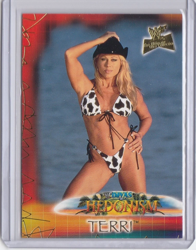TERRI RUNNELS ( Rare! *GOLD FOIL* DIVAS IN HEDONISM Insert #97 ) 2001 Fleer WWE  - Image 1 of 1