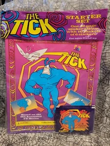 The Tick 1995 Panini Sticker Card Book Album w 10 Unopened Packs NEW Fleer - Picture 1 of 3