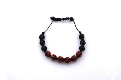 Brazalete con cuentas de cristal negro/rojo genuino Shamballah Macrame de 10 mm Foto 1 de 4