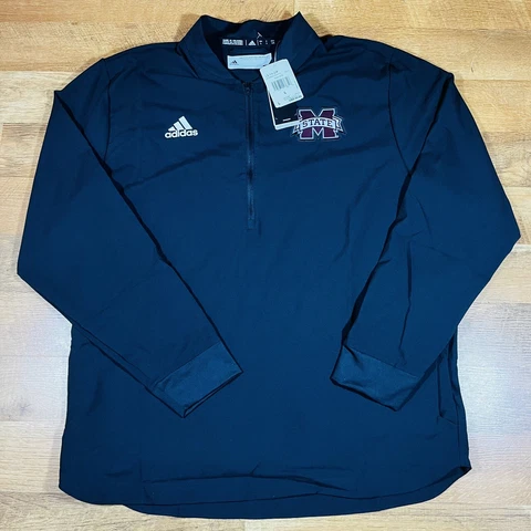 Mississippi St Bulldogs Adidas Aeroready Windbreaker Jacket 1/4 Zip Men’s Size L Cover