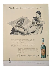 1944 Vintage Ballantine Ale XXX WW2 Era Husband & Wife Enjoying Evening  - Picture 1 of 1