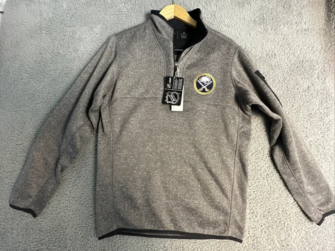 Buffalo Sabres Pullover Sweater Antigua Sweater Men's Medium Gray Hockey Fleece Cover