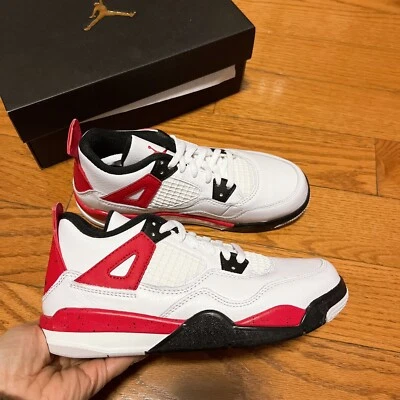 耐克 Air Jordan 4 Retro 'Red Cement' BQ7669-161 学前儿童运动鞋 — 第 1/3 张图片