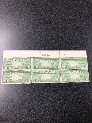 US Stamp #C9 US Maps & Mail Planes 20 c - Plate Block of 6 - VF / MNH - Image 1 of 4