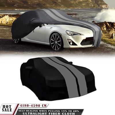 Cubierta completa satinada elástica para automóvil interior a prueba de polvo gris a rayas + bolsa para TOYOTA Celica Foto 1 de 4