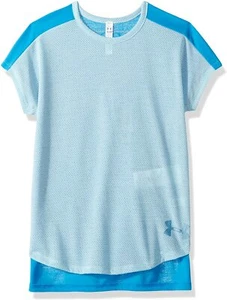 Under Armour Girls Threadborne Play up t-Shirt YSM Opal Blue NWT 1870 - Picture 1 of 2