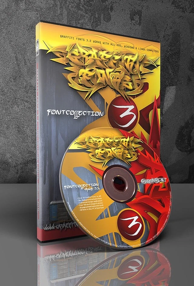 Graffiti Fonts 3.2 Collection - CDROM - Royalty Free Commercial License - Image 1 of 3
