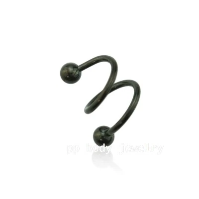 16G 5/16英寸4毫米球双螺旋PVD镀手术钢耳螺旋软骨 — 第 1/2 张图片