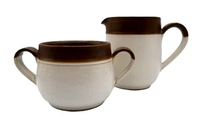 Vintage Denby England Stoneware Pottery Potpourri White Creamer & Sugar Bowl - Picture 1 of 8