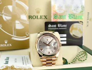 ROLEX 18kt Rose Gold Day Date 40 President Sundust Roman Dial 228235 SANT BLANC - Picture 1 of 9