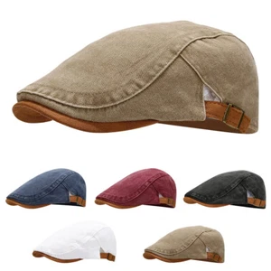 Cappello classico unisex retrò cotone lavato newsboy berretto edera gatsby cabbie regolabile - Foto 1 di 17