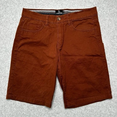 Gotcha Flat Front Chino Shorts 32 Rust Orange Pocket Button Zip Belt Loops - Image 1 of 4