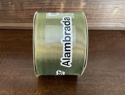 Celebrate It 2.5" x 30ft Wire Edge Olive Green  Ribbon - Sealed - Image 1 of 4