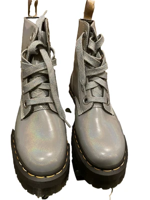 Dr Martens Vegan Molly Platform Boots Womens Gray - Image 1 of 4