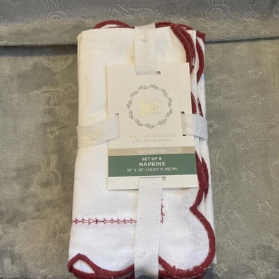 The Farmhouse Rachel Ashwell 100% cotone set di 8 tovaglioli 18" x 18" rosso capesante - Immagine 1 di 4