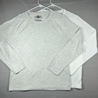 (2 PACK) American Rag Long Sleeve T-Shirt Mens XL Gray White Basic Crewneck - Image 1 of 4