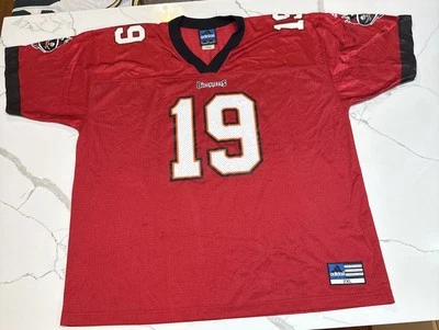 Camiseta deportiva vintage Adidas Tampa Bay Buccaneers #19 Keyshawn Johnson talla 2XL NFL roja Foto 1 de 4