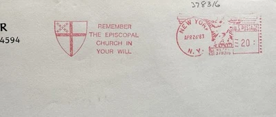 US 1983 Church Thematic Meter Cover (69) +Remember Episcopal Church In Your Will - Image 1 of 3
