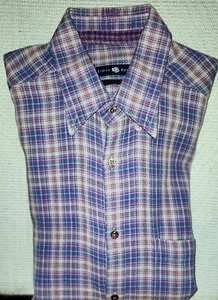 Mens Stone Rose Red Rivet Collection Flannel Shirt Size 2 - Picture 1 of 2
