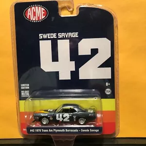 1/64 GRÜNES LICHT ACME #42 1970 PLYMOUTH BARRAKUDA SCHWEDEN WILDE BLAU - Bild 1 von 2