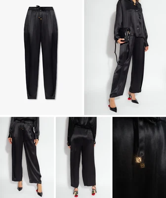 Loewe Black Silk Trousers Jogging Pants Jogger Lounge Silk Pants S - Image 1 of 4