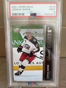 2021-22 Upper Deck Series 1 Young Guns Rookie Card #218 Joshua Dunne PSA 9 - Bild 1 von 3
