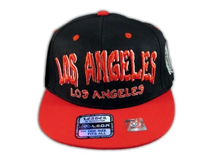Los Angeles Snapback Black Red Baseball Hat Cap with Grenade Flat Bill - Picture 1 of 4
