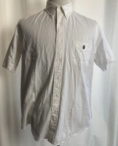Vintage Bape A Bathing Ape Classics White Short Sleeve XL Button Up Dress Shirt - Picture 1 of 12